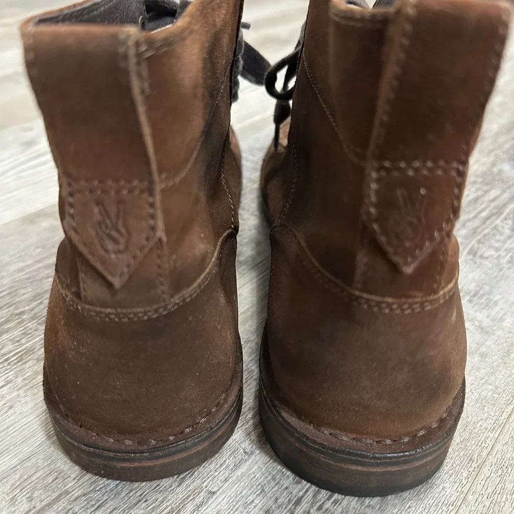 John‎ Varvatos Brown Suede Lace Up Cap Toe Ankle Boots Mens 9